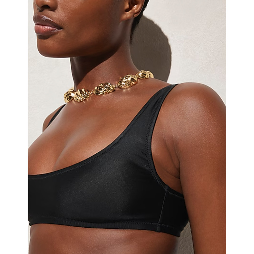 J Crew Heritage Scoop Neck Bikini Top M Harbor View Blue Swim Suit BX611 J.Crew - Picture 5 of 6